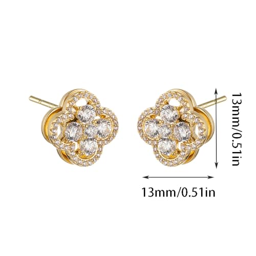 Boucles d'oreilles quatre feuilles argent sterling anti-allergie - 4