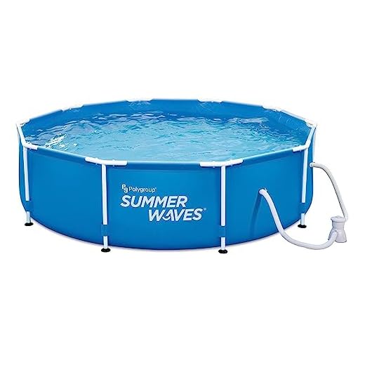 Summer Waves Juego De Piscina Activa De 10 Pies X 30 Pulgadas Con Marco De Metal Para Patio Trasero Al Aire Libre Con Bomba De Filtro, Cartucho Tipo I Y Parche De Reparación