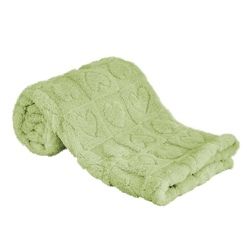 Image of Yurhap Fleece Baby Blanket Heart Checkered Blanket, Ultra Soft Cozy Baby Blankets for Boys Girls, Fluffy Infant Toddler Newborn Receiving Blankets for Crib Stroller 30”×40” (Green)