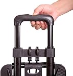 KINJOEK 25kg 55lbs Camion à main pliant, Chariot de construction solide pour bagages avec 2 Roues surdimensionnées Bonus Bungee Cord, Collapsible, Léger et Compact Sac à Dolly pour Voyage, Noir