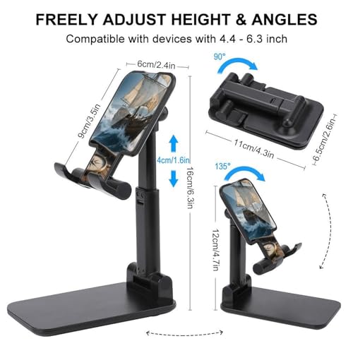 Support de téléphone réglable et pliable pour iPhone et Android