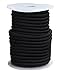 CARTMAN 1/4“ Marine Grade Elastic Cord Crafting Stretch String, 40kg x 50ft, with 4 More Hooks, for Camping, Kayak Deck, Crafting Black Color