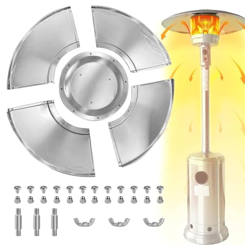 Kasmole Dôme de Chauffage au Propane - Pièces de Rechange pour Chauffage de terrasse de 33 Pouces avec 3 Trous pré-percés - Déflecteur de Chaleur Universel pour Foyer, Accessoires de Patio durables