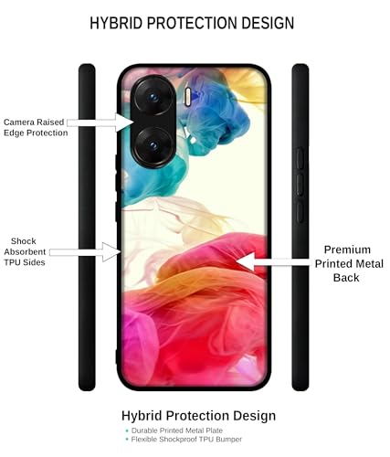 Image of Colored Smoke Design Premium 2D Printed Metal Back Case Cover for Vivo V29E 5G