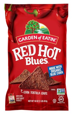 Garden of Eatin' Corn Tortilla Chips, Red Hot Blues, 1 lb bag (Pack of 12)