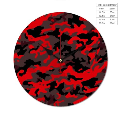 Horloge murale pour la maison sans échelle design camouflage - 3