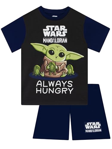 Star Wars Pyjamas, Grogu Boys Pyjamas, Mandalorian Short Pjs For Boys, Baby Yoda Pyjama Set For Summer, Blue 6-7 Years