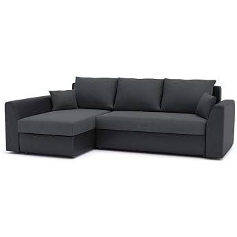 Paul Corner Sofa with Sleep Function Best Corner Sofa with Storage Box (Cas 574+ Soft 11) Length 240 cm Width 140 cm Height 8