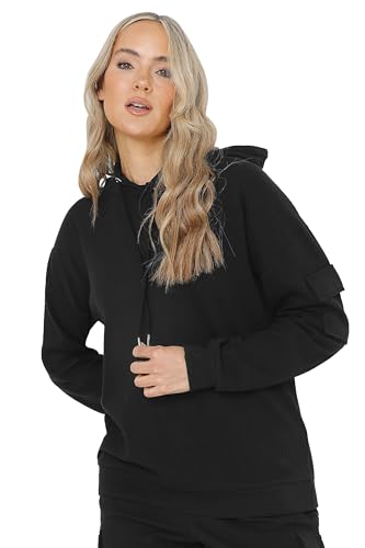 Long Tall Sally - Lts Tall Ribbed Cargo Hoodie - Women's Black