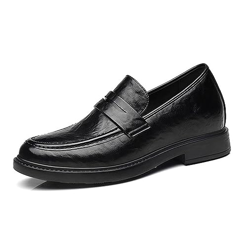 Men's Dress Shoes Invisible Height Increasing Elevator Business Oxfords Leather Classic Loafers Formal Shoes