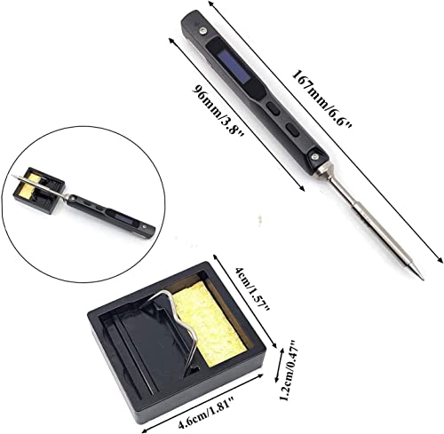MINIWARE Mini Electric Soldering Iron Kit TS100, Output Power 24W-65W, Adjustable Temperature 100℃-400℃, Programmable, OLED Display, Powered by