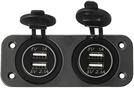 AAlamor Cargador del Veh?culo del Coche 4 Enchufes del Puerto del USB del Impermeable 5V 1A 2.1 A