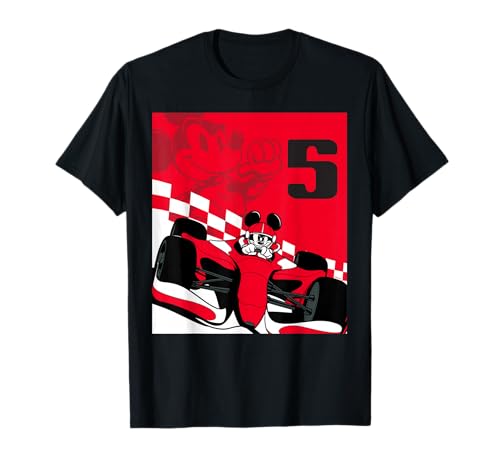 Disney Racing 5th Birthday 5 Years Old Mickey Mouse Race Car T-Shirt