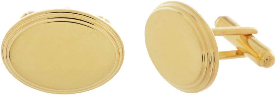 18kt Gold Plated Oval Engraveable Cufflinks