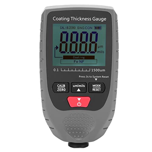 Flexman Medidor Digital de Grosor de Pintura 0~1500Um con Resolución 0.1Um/0.01Mil Pantalla LCD miniatura 6