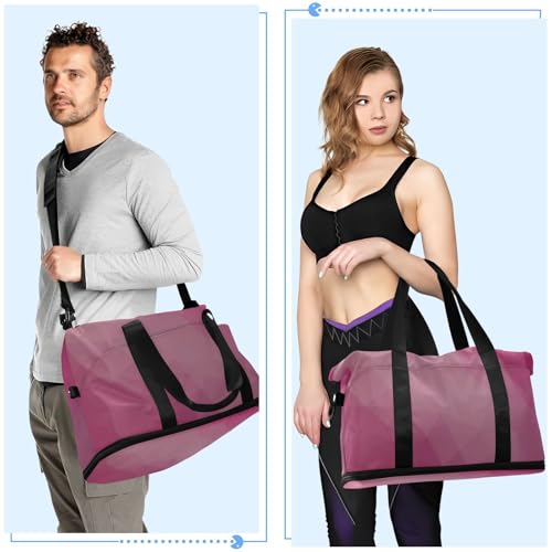 Pink Gradient Large Bag Sports Gym Tote Bag with Adjustable Strap for Trip Waterproof 6