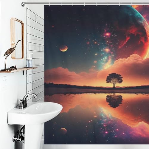 Rideau de douche anti éclaboussures grand format 183 x 183 cm avec crochets inclus