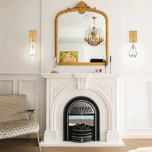 Wemily GOLD WALL SCONCES Light,Raindrop Wall Lights,Modern Clear Glass Vanity Light Fixtures Raindrop Wall Sconce thumb #6