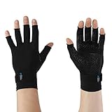 Copper Fit unisex adult Ice Compression Gloves Infused with Menthol and Coq10 for Recovery, Black, Large X-Large US
