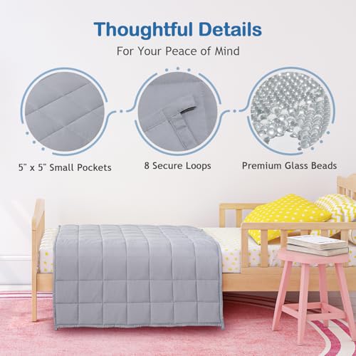 Kivik Weighted Blanket 5 lbs, Small Weighted Blanket 5 Pounds, Mini Heavy Blanket Thorw, Breathable Cooling & Warm Blankets, Machine Washable, 36x48 Inches Grey
