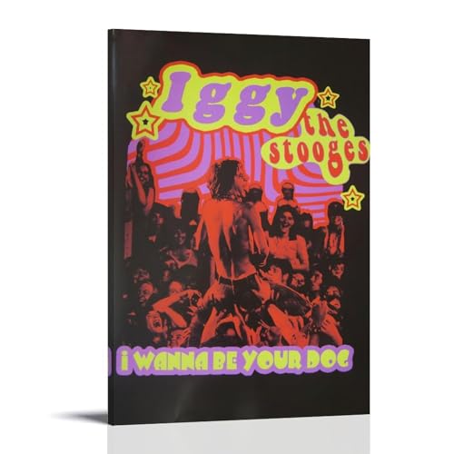 WJYCHEND Póster decorativo de The Stooges Singer con portada de álbum, serie musical, arte de pared, pintura decorativa para dormitorio, 60 x 90 cm, estilo marco
