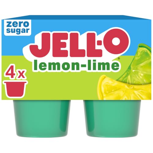 Jell-O Gelatin Snack Cups, 4 ct, Lemon-Lime, Zero Sugar