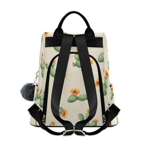 Sac à dos femme à compartiments multiples style mode beige avec fleurs - 2