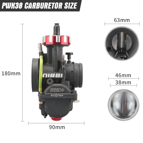 Image of NIBBI PWK 38mm Carburetor with Three Main Jets and One Pilot Jet of Performance Racing Carburetor for Replace Keihin or mikuni Carburetors