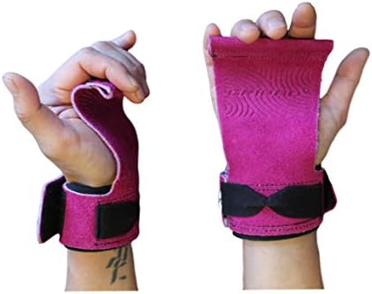 Gripad AMRAP Cross-Training Grips for Pull-ups, Weightlifting, WODs with Wrist Straps | Comfort and Support | Hand Protection from Rips and Blisters | Men and Women. (Pink, Small)