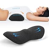 Sotvacmit Lumbar Support Pillow, Lower Back Pillow for Sleeping, Memory Foam Lumbar Pillow can Relieve Back Pain, Suitable for Back Sleepers in Bed Rest(Dark Gray)