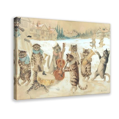 Impression sur toile Louis Wain Carol Chants pour raviver la nostalgie des contes anciens