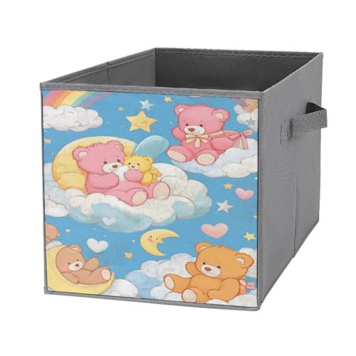 Cute Bears Collapsible Storage Bin 10.6in with Handles