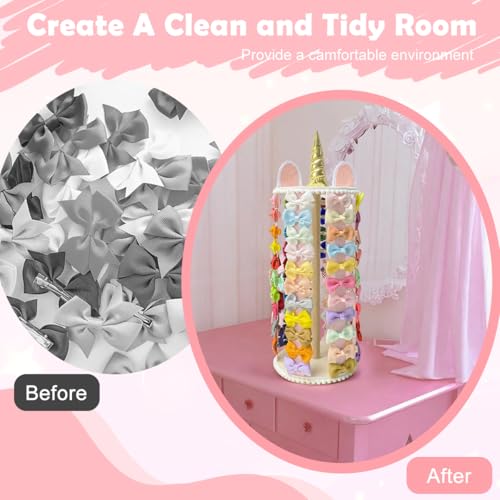Image of HASTHIP Hair Clip Organizer for Girls Unicorn Bow Holder for Girls Cute Baby Hair Bows Clips Organizer Stand Accessories Organizer Display Rack for Baby Nursery Toddler Kids Room Decor