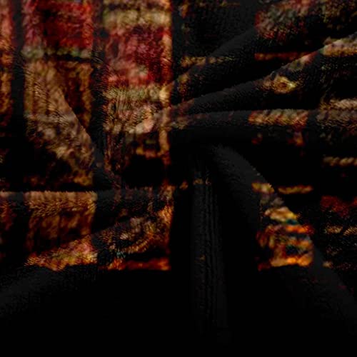 Couverture microfibre 130x150 chaude et douce motif vintage 3D