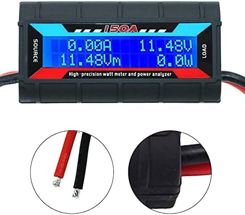 ARCELI 150A Watt Meter Power Analyzer High Precision RC with Digital LCD Screen for voltage (V) current (A) Power (W) Charge(Ah) and Energy (Wh) Measurement