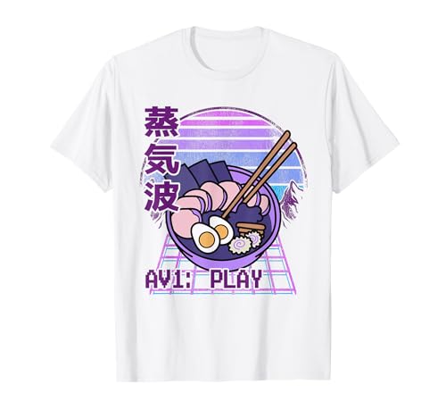 Vaporwave Estética Ramen 90s Retrowave Puesta de sol Pastel Goth Camiseta