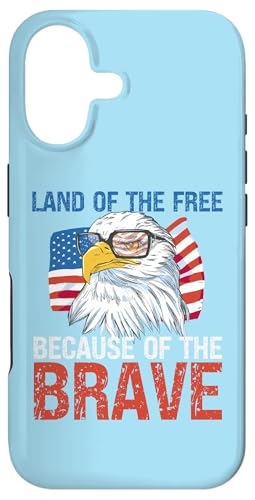 USA Eagle Land of the Free Because of the Brave 7��4�� �X�}�z�P�[�X iPhone 17 �p