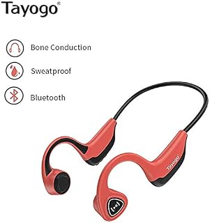 Tayogo Open-Ear Wireless Bone Conduction Bluetooth Headphones Perfect for Sport Fitness - Red