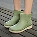 Women's Rain Boots Waterproof Short Rain Boots Unisex Fashion Non-Slip Mid Heel Rubber Boot Outdoor Platform Garden Shoes Kitchen Fishing Camping Rain Boot Green