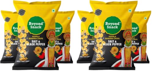 Image of Beyond Snack Nendran Kerala Banana Chips | Salt and Pepper | Thin Crunchy Crispy Snack |300g (100g*3packs) (Pack of 2)