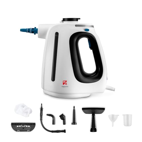 Di4 Vaporix Pulitore a Vapore Manuale 1350W, Vapore Continuo 32 g/min, Riscaldamento 30s, 16 min di Vapore, Serbatoio 550 ml, Pulitore a Vapore Multifunzione 9 Accessori, Tubo 3 m