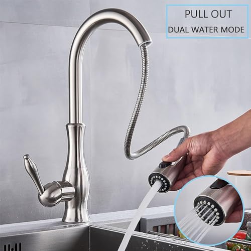 Robinet d'évier de cuisine mitigeur mitigeur eau chaude froide flexible pulvérisateur - 4