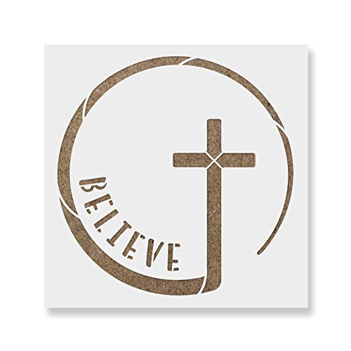 Circle Cross Stencil - Cross Stencil, Religious Stencils, Jesus Stencil, God Stencil, Cross Design