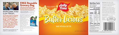 Jolly Time Premium Flavored Microwave Popcorn, Gluten Free, Gourmet Bulk Box, 24 Count (Butter-Licious, 3 Ounce (Pack Of 24)) #TOP2