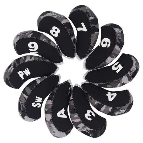 Protection club de golf Andux lot de 10 couvre-têtes anti-rayures avec fenêtre