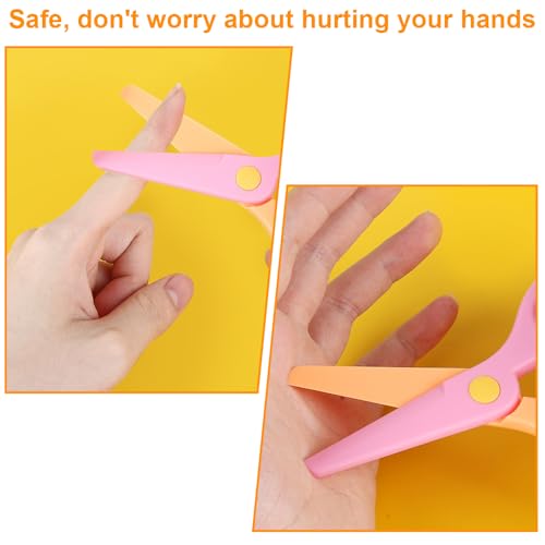 4 Stück Sicherheit Schere Sicherheitsschere, 13,7cm Lang Kunststoffklinge Kinderschere, Abgerundete Ecken Papierschere, Bastelschere, Vorschule Kita Kindergarten Schere, Anfängerschere