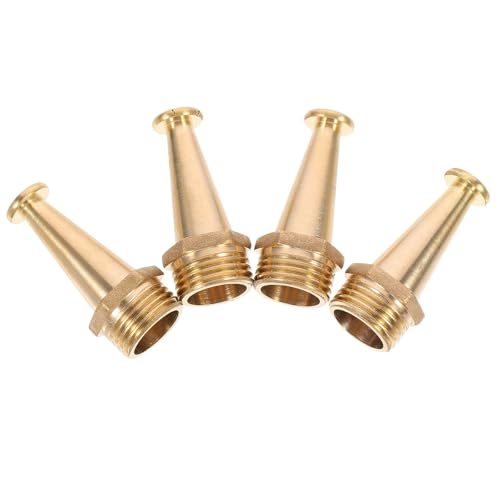 minkissy Boquilla Pulverizadora de Cobre 1/2 Pulgada 4 Piezas, Conector para Lanza de Manguera de Incendio, Accesorio de Riego para Jardín y Lavado de Coches, Chorro Potente y Resistente