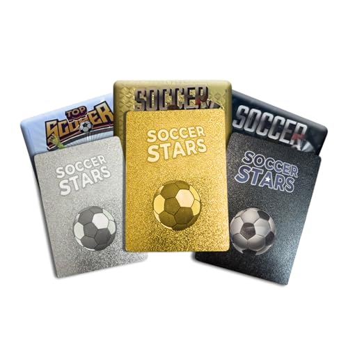 Soccer Trading Cards 2026-27 | 3 Packs - 33 Collectible Cards for Fans & Players Black Gold & Silver Soccer Mystery Cards Packs Different Cards in Each Set - Try & Collect Them All