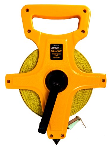 Johnson Level & Tool 1829-0200 Metric/Inch Fiberglass Long Tape, 200', Yellow, 1 Tape