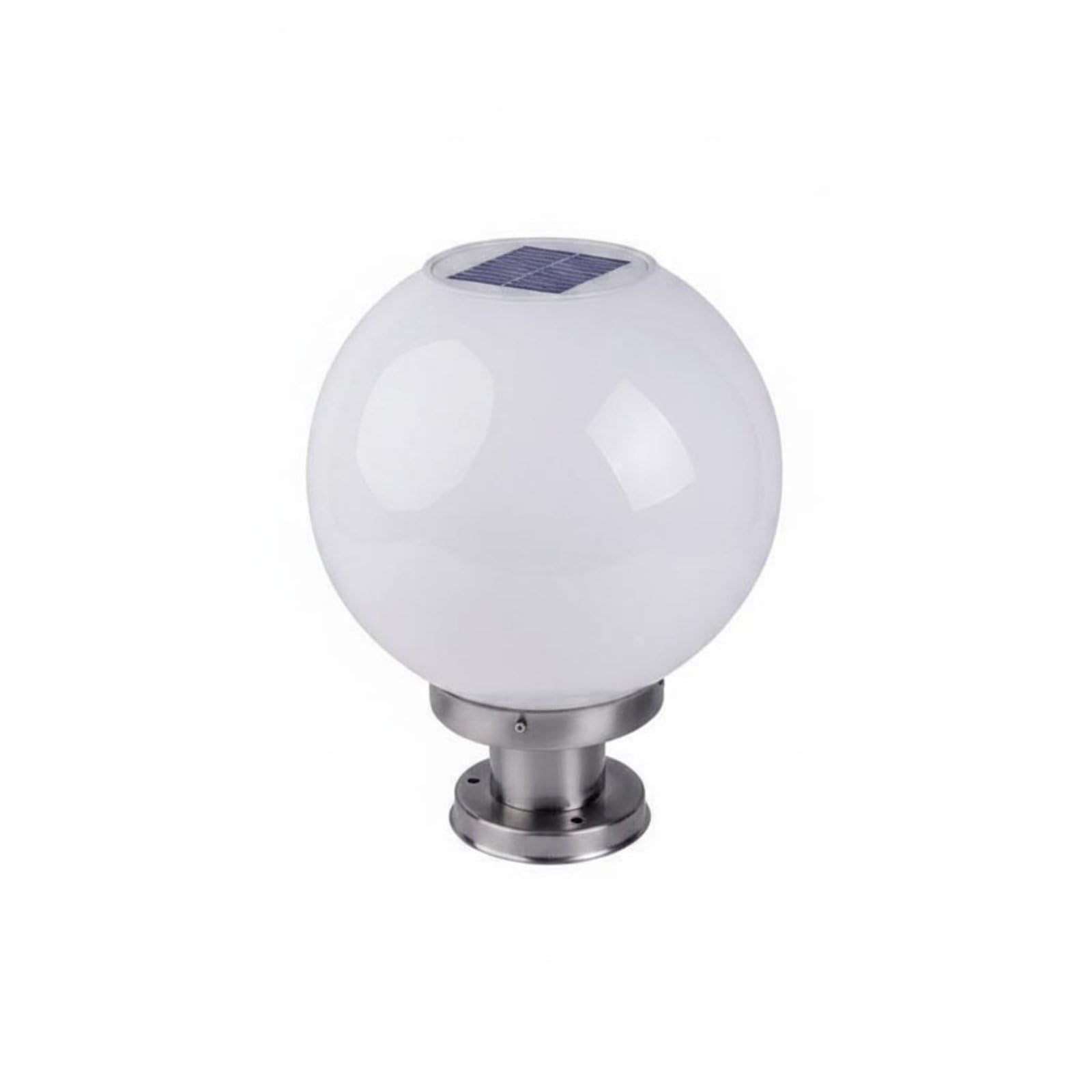 Automatic Charging Solar Post Cap Light Waterproof Post Light Energy Saving Round Pillar Lamp IP65 for Fence, Courtyard, Garden, Gate, 40CM, Solar-image-40